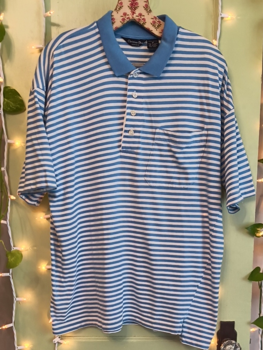 Men's Christian Dior Polo Striped Blue White M